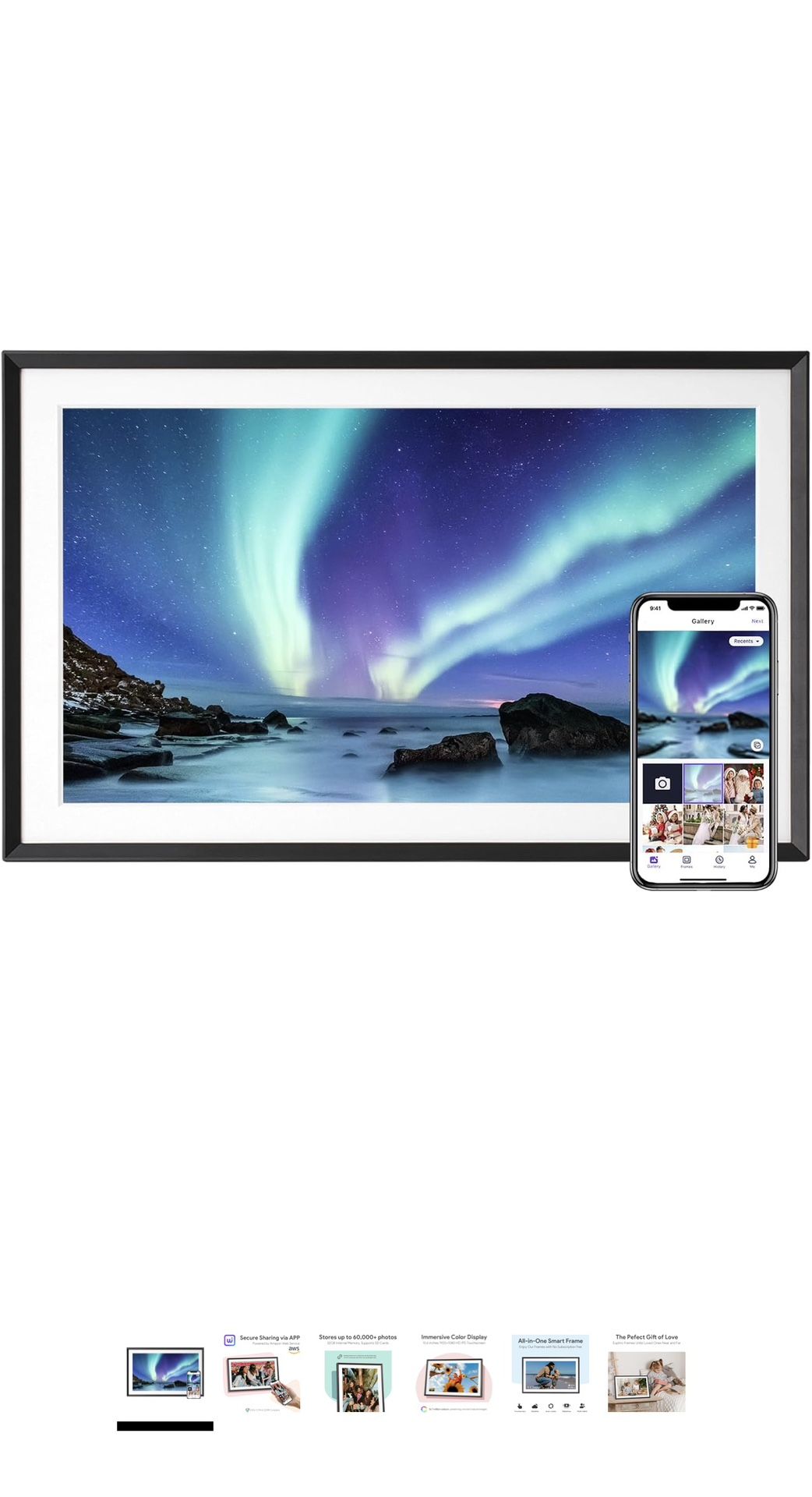 NEW 15.6” WiFi Digital Picture Frame – Perfect Gift, 1080P IPS