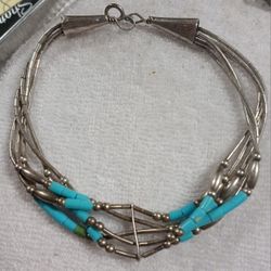 Sterling Silver Turquoise Beaded Bracelet $10..00