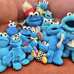 🍪💙 Vintage Cookie Monster Plush Party Collection - 14 Varietie
