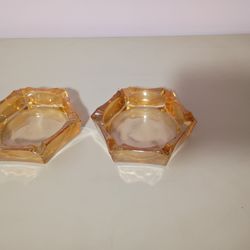 Vintage MCM Carnival Glass Ashtrays 