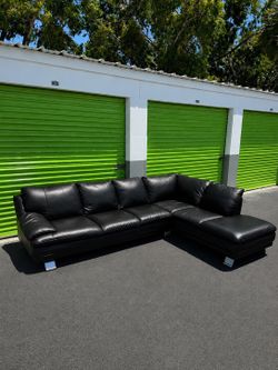 Sectional Couch Sofa - Black - Leather - Italsofa
