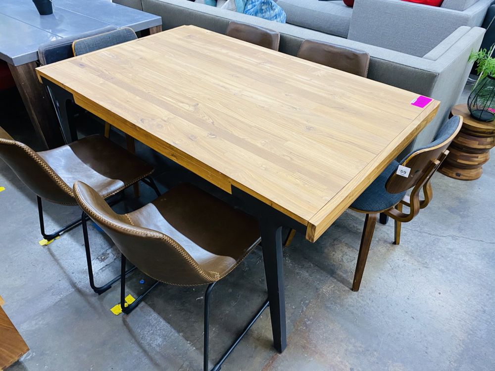Crate & Barrel Lakin Recycled Teak Extensible Dining Table