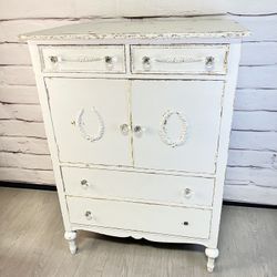 White Shabby Chic Antique Dresser Cabinet