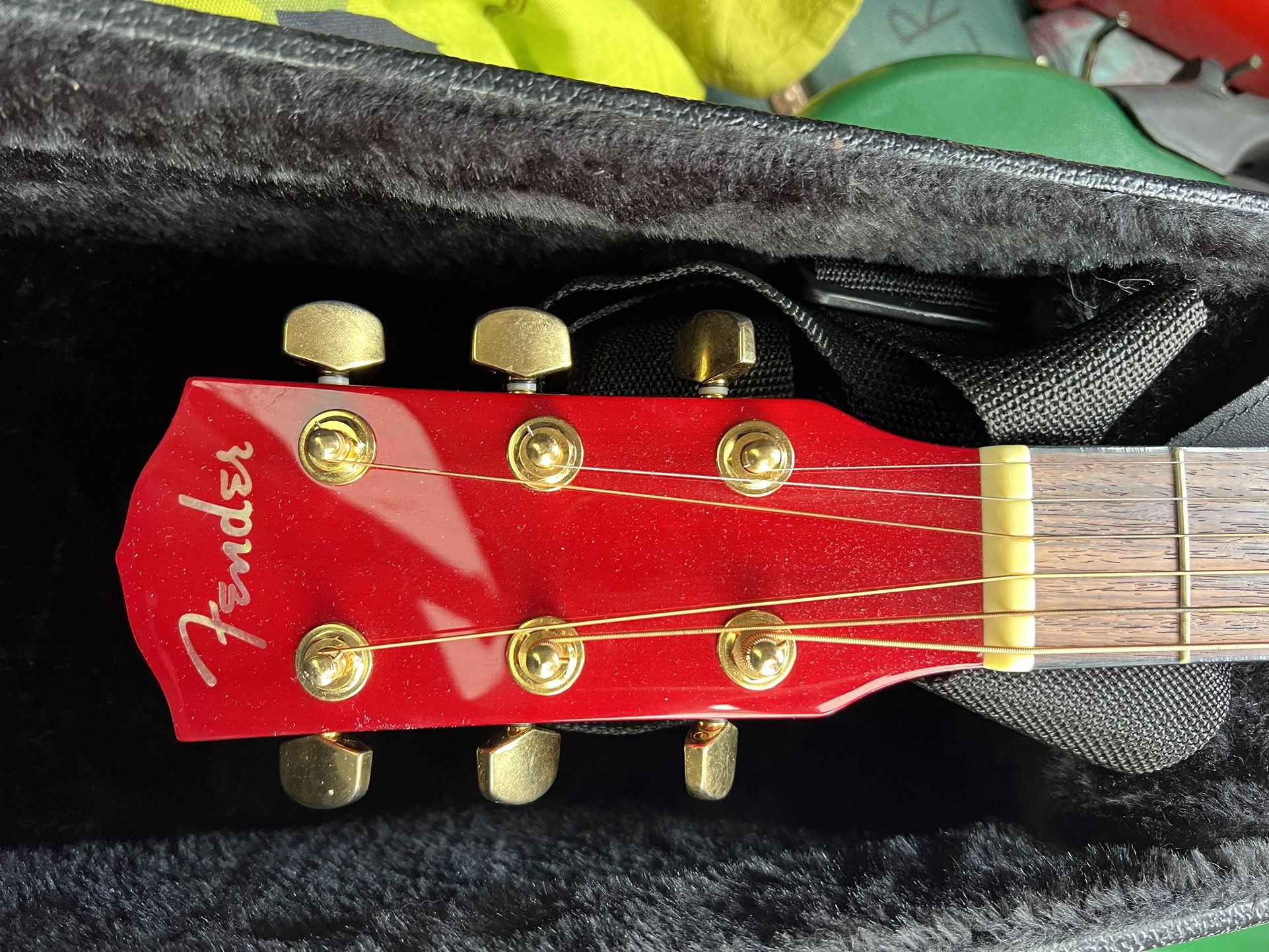 Red Fender Acoustic Guitar DG-22S CS