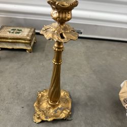 antique Art Nouveau or French Rococo style gilt bronze candelabra