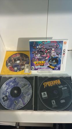 PS1 Game Lot Yokai watch 2– Marvel vs Capcom, Spider-Man, Tekken