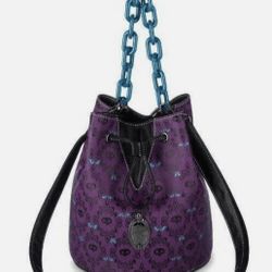 NEW Disney Parks Loungefly Glow in the Dark Haunted Mansion Bucket Crossbody Bag