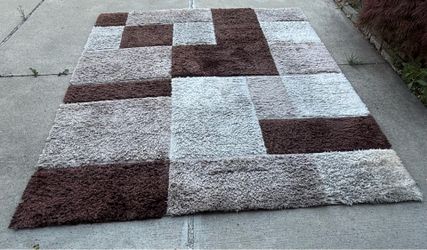 8x10 Plush Patchwork Shaggy Carpet - Cozy Living Room Rug