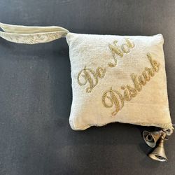 Vintage Do Not Disturb Pillow with Bells
