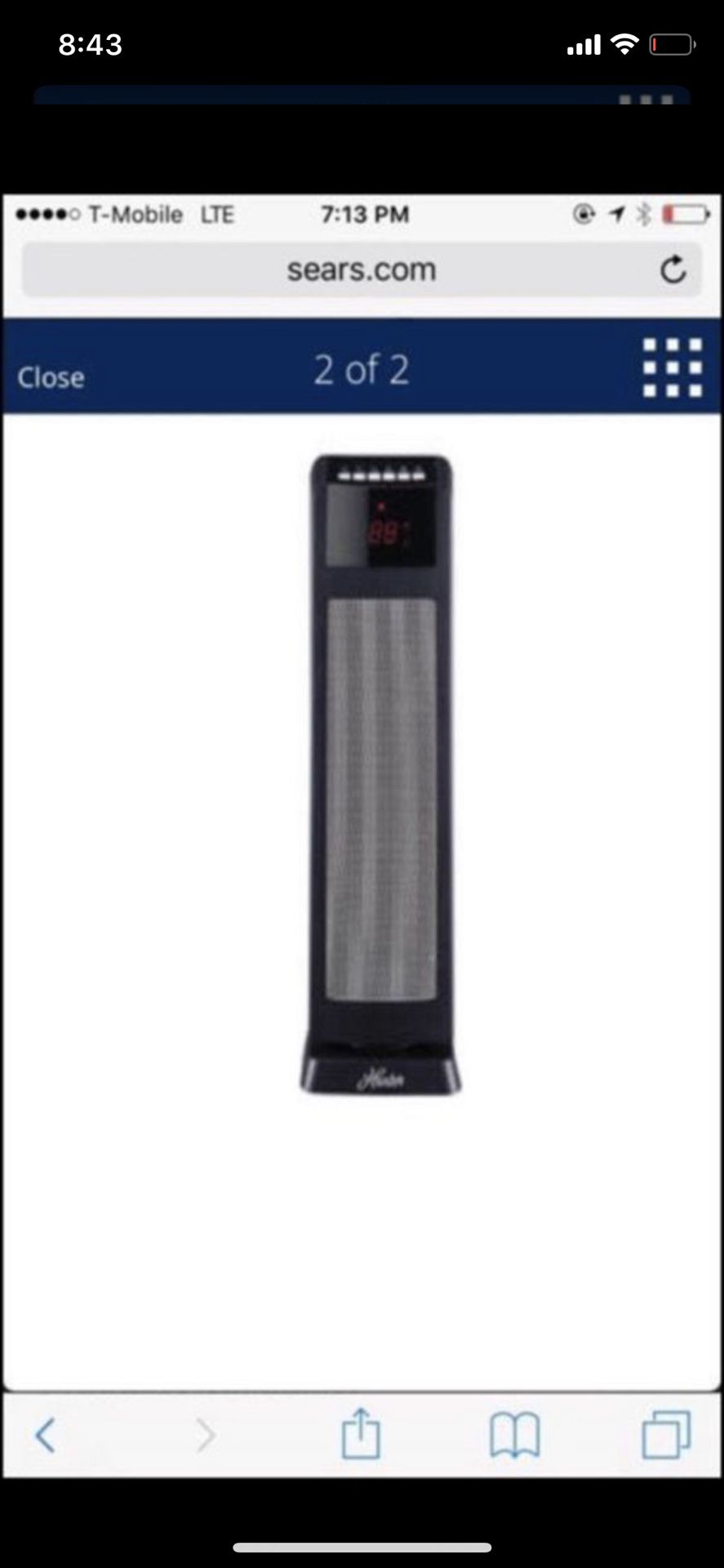LIKE NEW 24 in. 1500-Watt Digital Ceramic Tower Heater