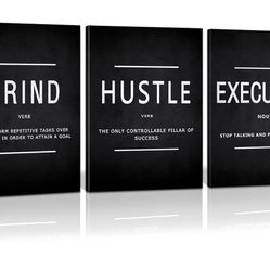 Grind. Hustle. Execution. Wall Art Set – 3 Canvas Panels