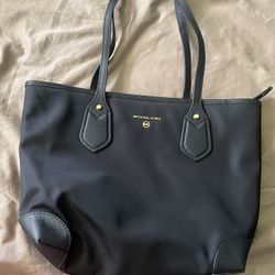 Black leather, Michael Kors Purse With Black And Inside And Silver Hardware