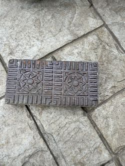 Antique NELSONVILLE Salt Glazed STAR and  circle bricks Brick   The Nelsonville company operated from 1(contact info removed).   Measurements: 2"