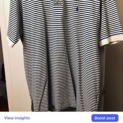 Men’s Ralph Lauren Polo Shirt-XL Blue And White
