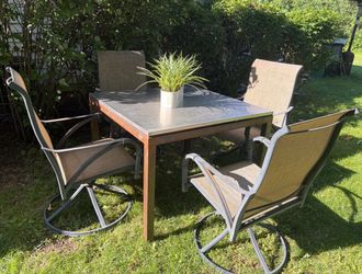Patio set with swivel chairs