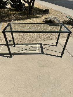 Black Metal Table With Glass Top