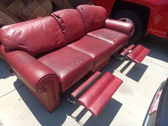 RED LEATHER COUCH