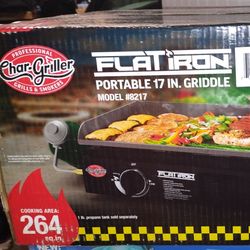 Char Griller Flat Iron Portable 17in Griddle 