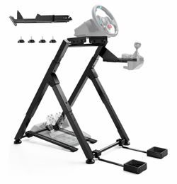 Racing Wheel Stand with Seat Slot, Steering Shifter Pedal Mount