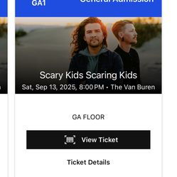 Scary Kids Scaring Kids Tickets (2) For $75 Total