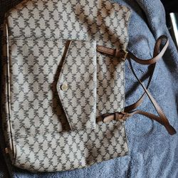 Michael Kors Jet Set LG Pkt Mf Tote Nat Acorn OBO