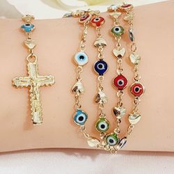 18k Gold Plated Multicolor Rosary 