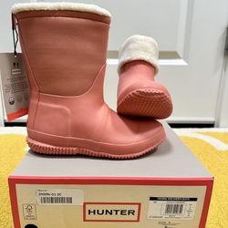 Hunter Kids Insulated Roll Top Sherpa Snow Boots Size 3, 34 EU