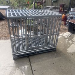 Large, Heavy Duty Dog Crate Kennel Two Doors With Trays