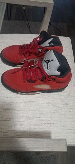 Air Jordan 5 Red Suede Sneakers