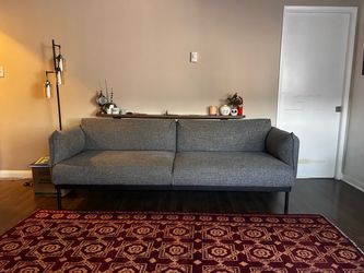 Gray Fabric Modern Sofa with Black Legs