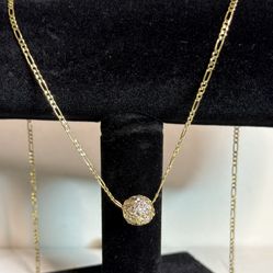 14K Solid Gold CZ Charm – Stone-Adjusted – Granada Hills Pickup 