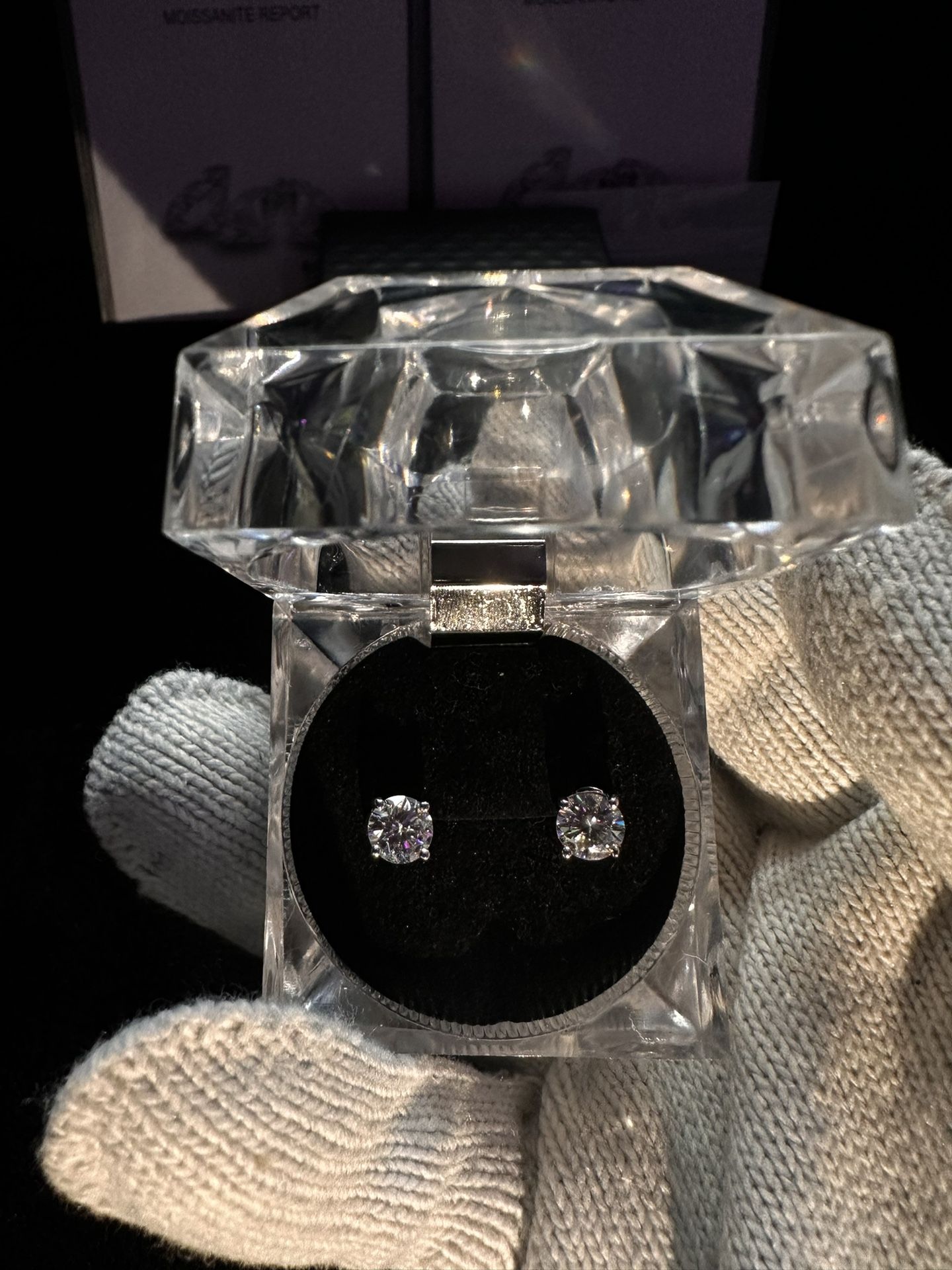VSS Moissanite Diamond Square Earrings