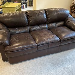 Leather Couch - Chocolate Brown 