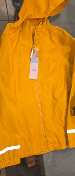 Yellow Kids Rain Jacket with Hood