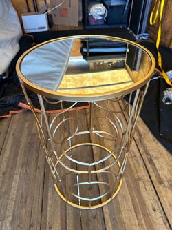 mirror top side table