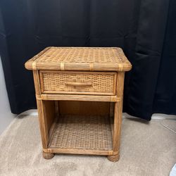 Coastal Style Bamboo Rattan Night Stand
