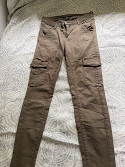 Slim Fit Cargo Pants Khaki Brown Small