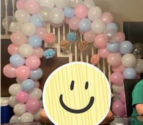 Gender reveal balloon arch
