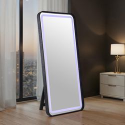 Kiley Black Floor Mirror