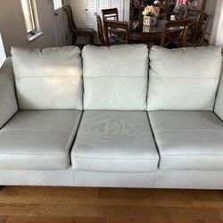 Soft Combination Leather And Faux Leather Sofa