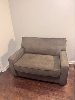 Grey Couch with Pull Out Twin Mattress