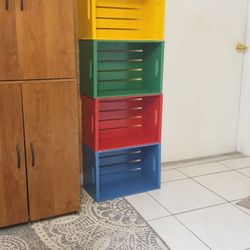 4 Colorful Kid Crates Children's Bedroom Decor