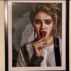Young Madonna Art Piece On Black Frame