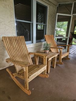 Handmade Adirondack Rocking Chairs–Built to Last–Solid Wood– Ergonomic Contoured Back - $400 Each