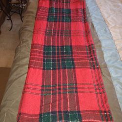 54"x 72". RED PLAID CLOTH FOR TABLE OR CHAIR 