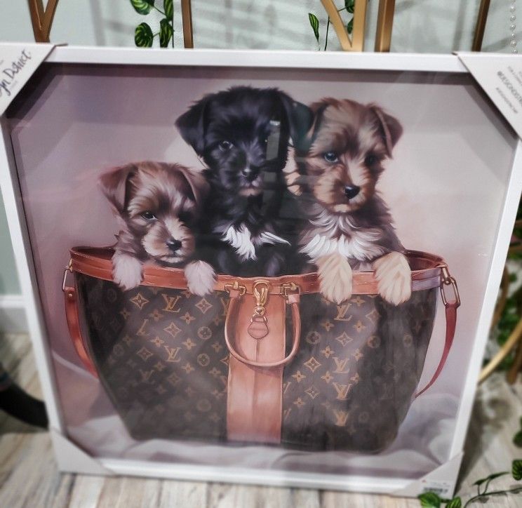 DOGGIES IN A BAG FRAME ART