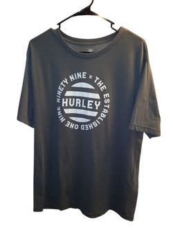 Hurley Men's Large L Crew Neck Short Sleeve T-Shirt Grey Heather Graphic Print