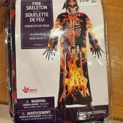 Fire skeleton children's Halloween costume