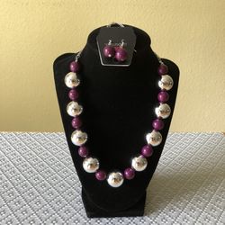 Paparazzi “Take Note” Multi/Purple Necklace/Earring Set