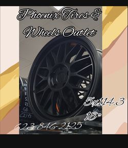 Level Up Your Ride in Phoenix! 🖤 ​Give your car that sleek, aggressive look with these 18" Matte Black Mesh Wheels (5x114.3 bolt pattern). Built to t